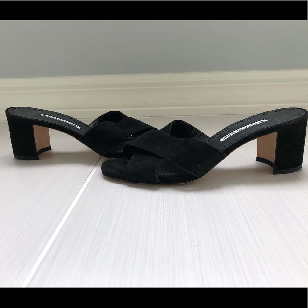 Manolo black sandals